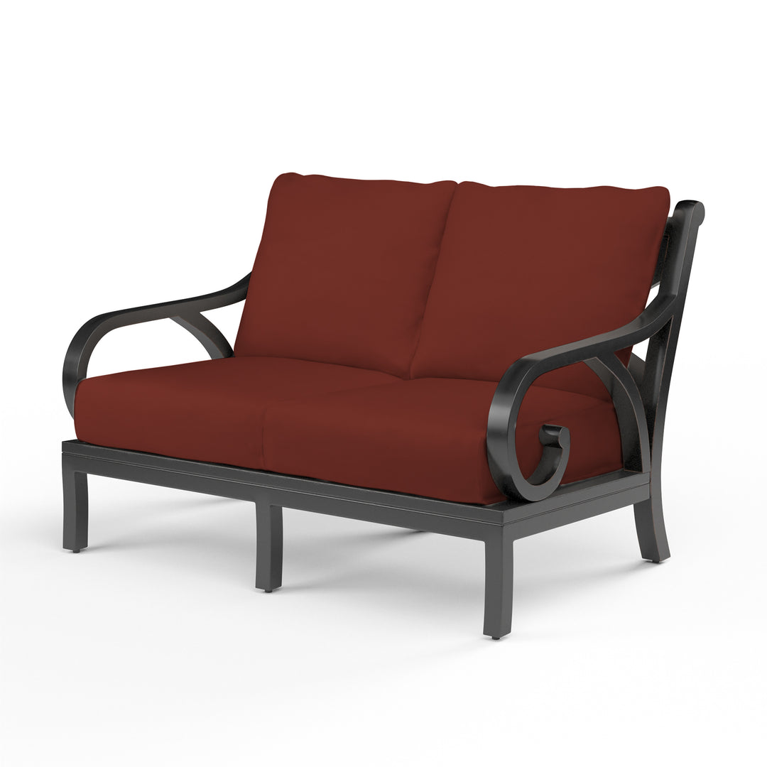 Monterey Loveseat in Canvas Henna w/ Self Welt