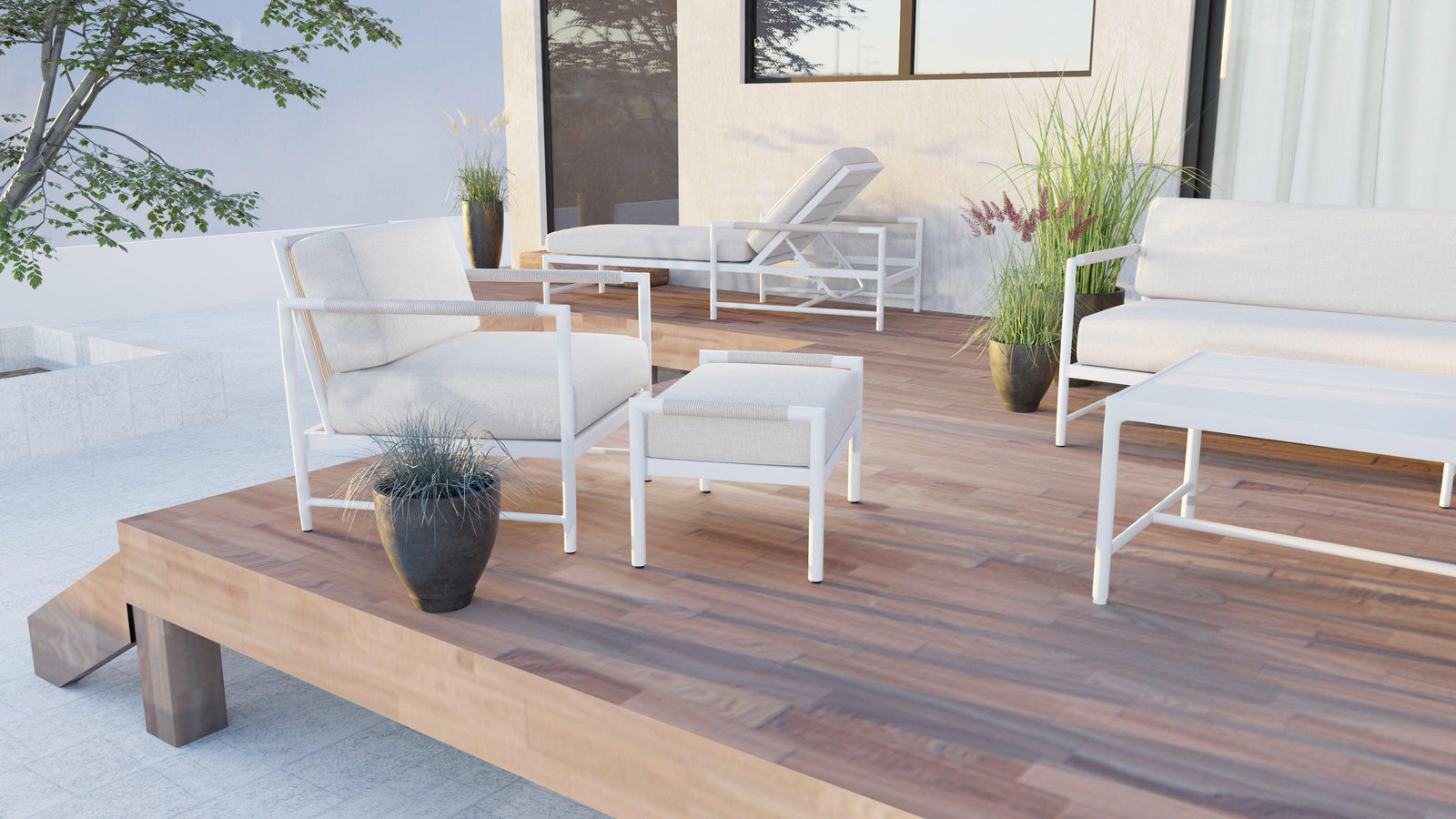 American Home Furniture | Sunset West - Sabbia Ottoman in Echo Ash, No Welt