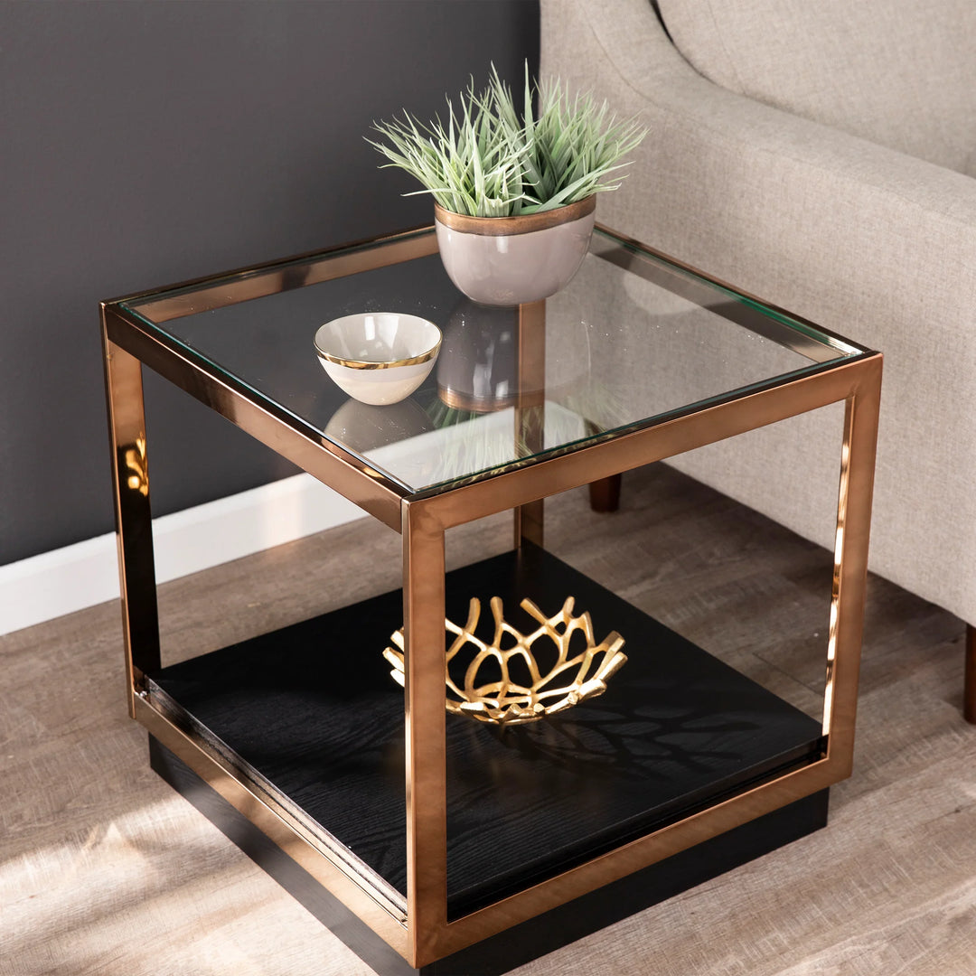 Lexina Glass-Top End Table - AmericanHomeFurniture