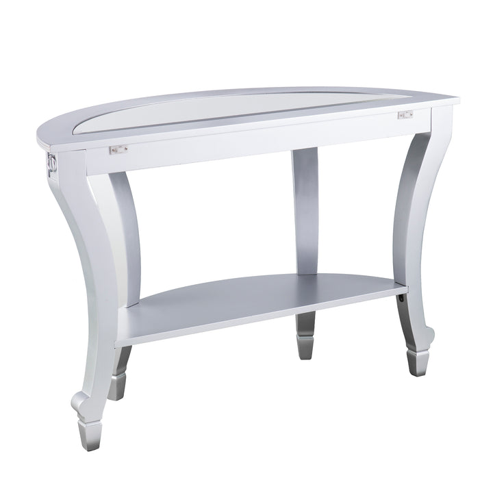 American Home Furniture | SEI Furniture - Lindsay Mirrored Demilune Console Table