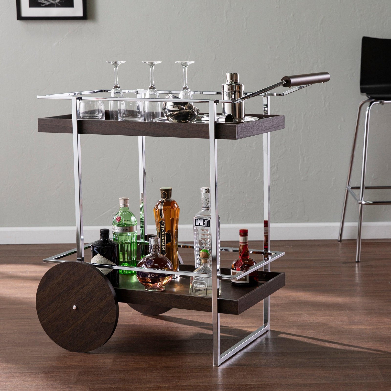 SEI Furniture Dorben Rolling Bar Cart BAR + BAR CARTS