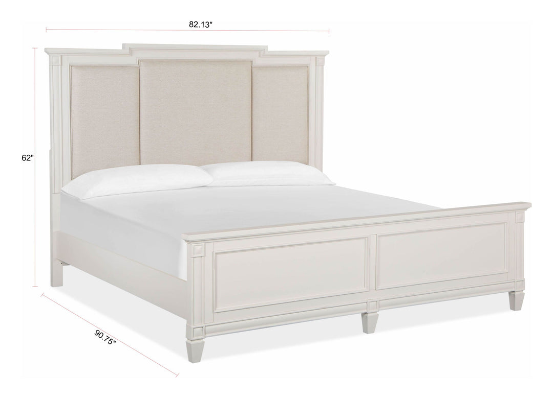 Willowbrook Egg Shell White California King Panel Upholstered Bed - B5324-75