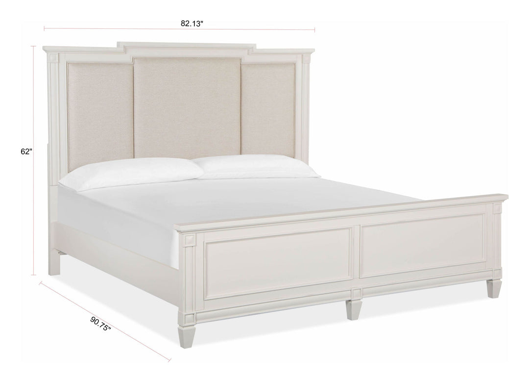 Willowbrook Egg Shell White Panel Upholstered Bed