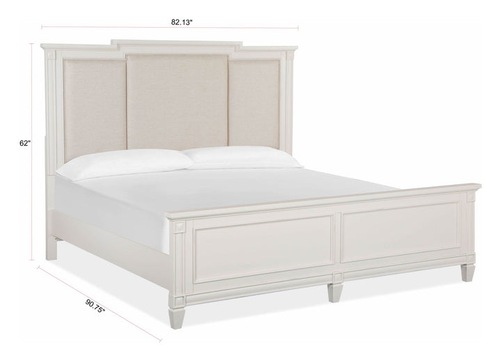Willowbrook Egg Shell White Panel Upholstered Bed