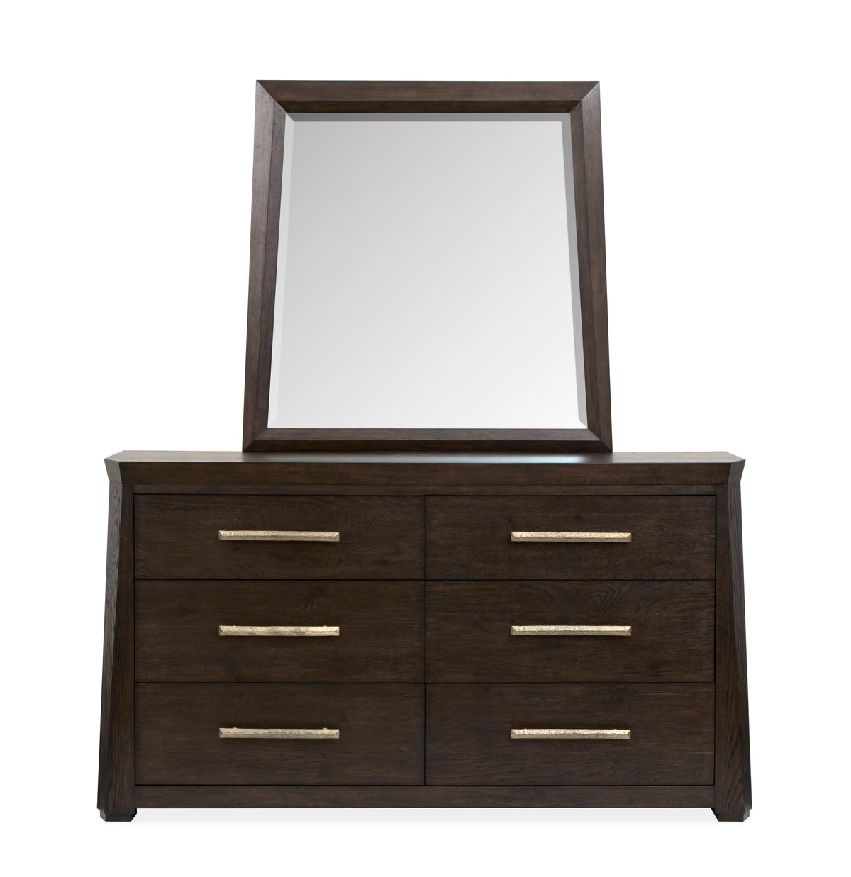 Tauren Coffee Bean Double Drawer Dresser With Shaped Mirror - B6434-2245