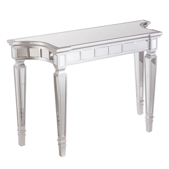 SEI Furniture Glenview Glam Mirrored Console Table - Matte Silver CONSOLE TABLES
