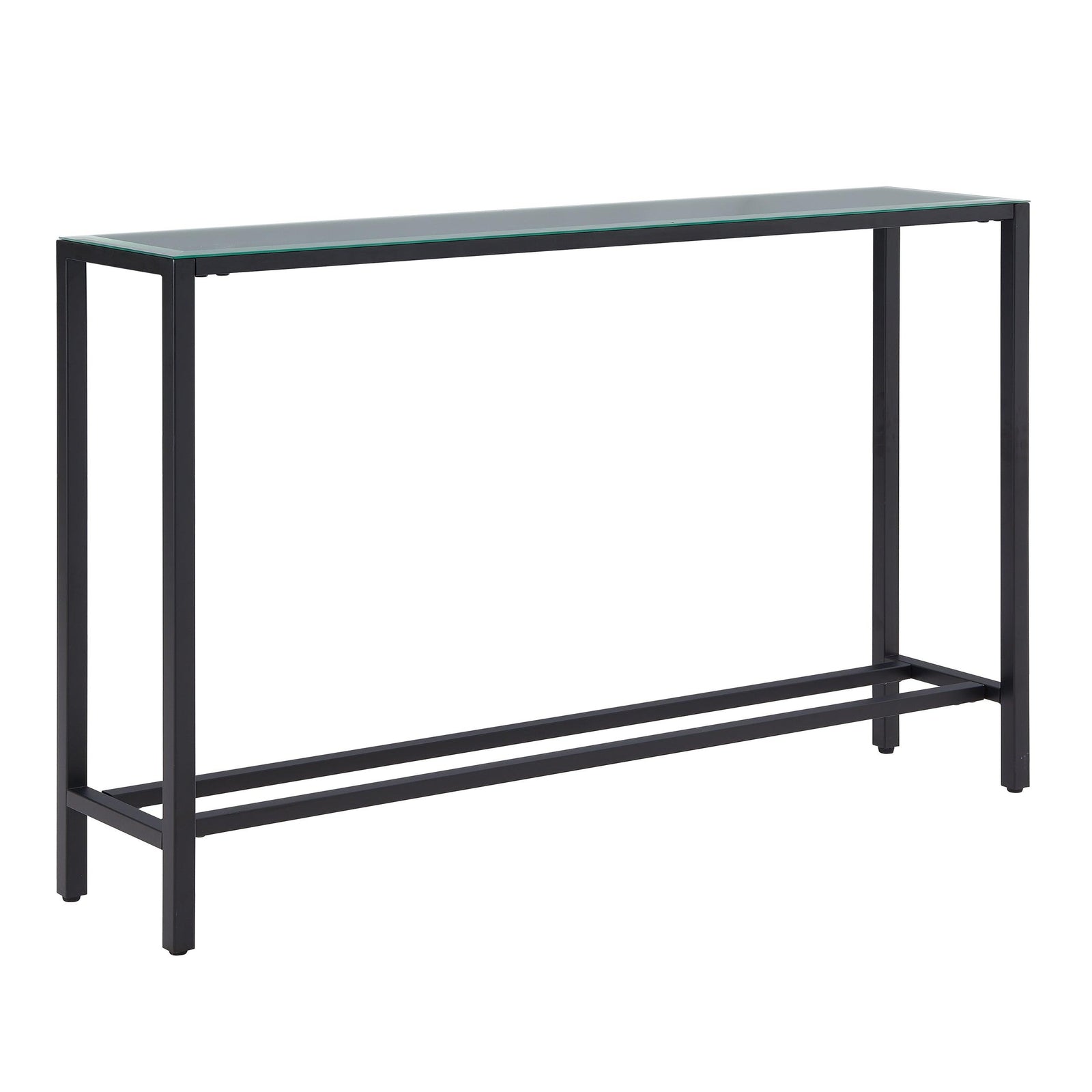SEI Furniture Darrin Narrow Long Console Table w/ Mirrored Top – Black CONSOLE TABLES