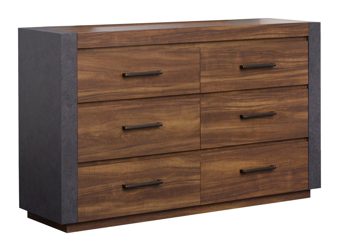 Jensen Tavern Brown Double Drawer Dresser With Paper Mirror - B6306-2248