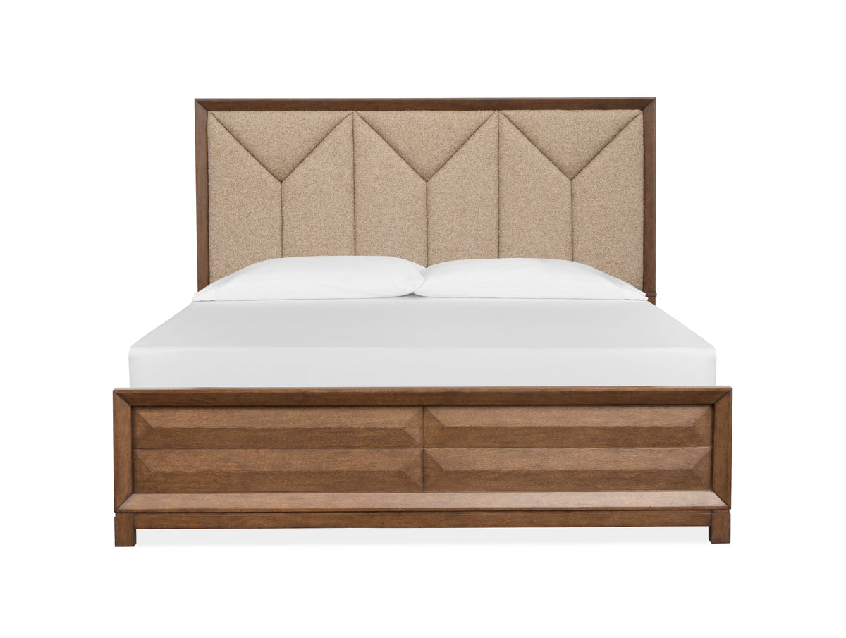 Callisto Bourbon Brown King Upholstered Panel Bed - B6396-65