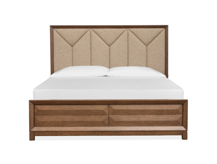 Callisto Bourbon Brown Queen Upholstered Panel Bed - B6396-55