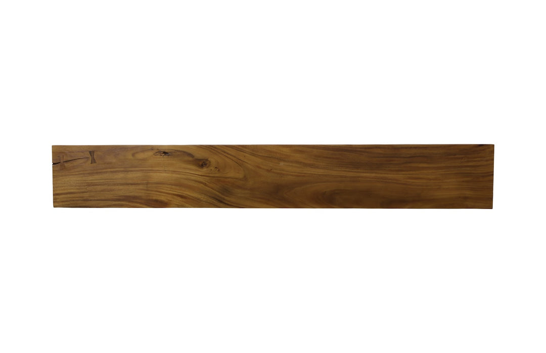 96"D x 14"W x 17"H/Natural, Satin Black Legs