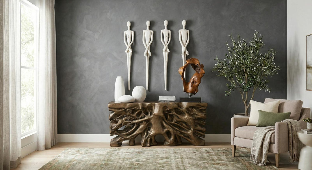 Lottie Wall Sculpture, Roman Stone in setting