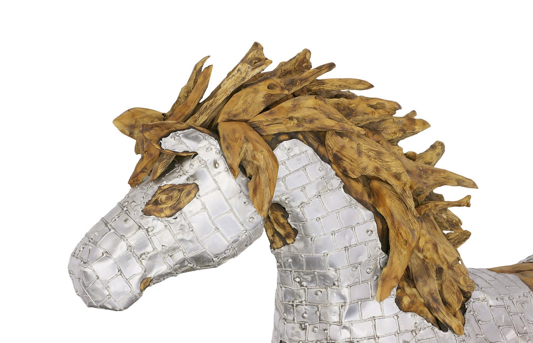 American Home Furniture Phillips Collection Mustang Horse Armored Sculpture