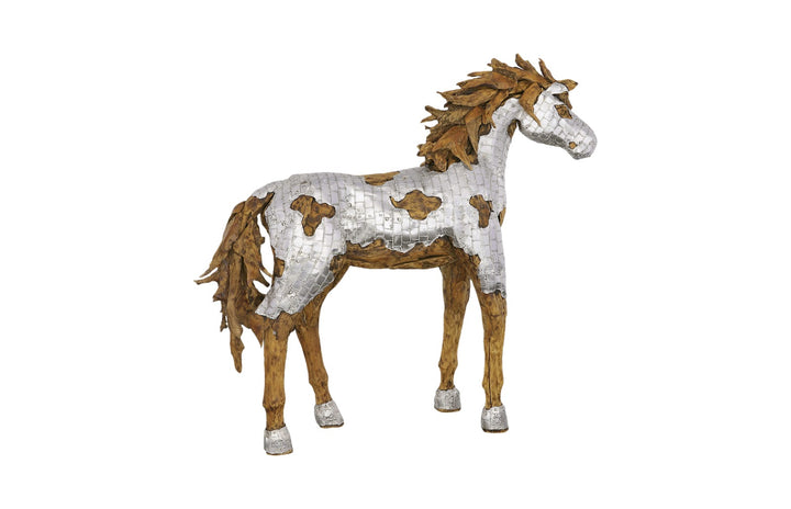 American Home Furniture Phillips Collection Mustang Horse Armored Sculpture