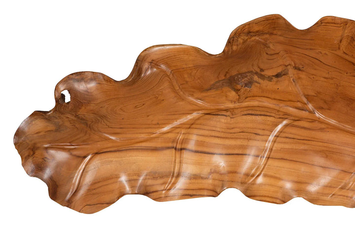 40"D x 14"W x 3"H/Teak Wood, Natural Finish