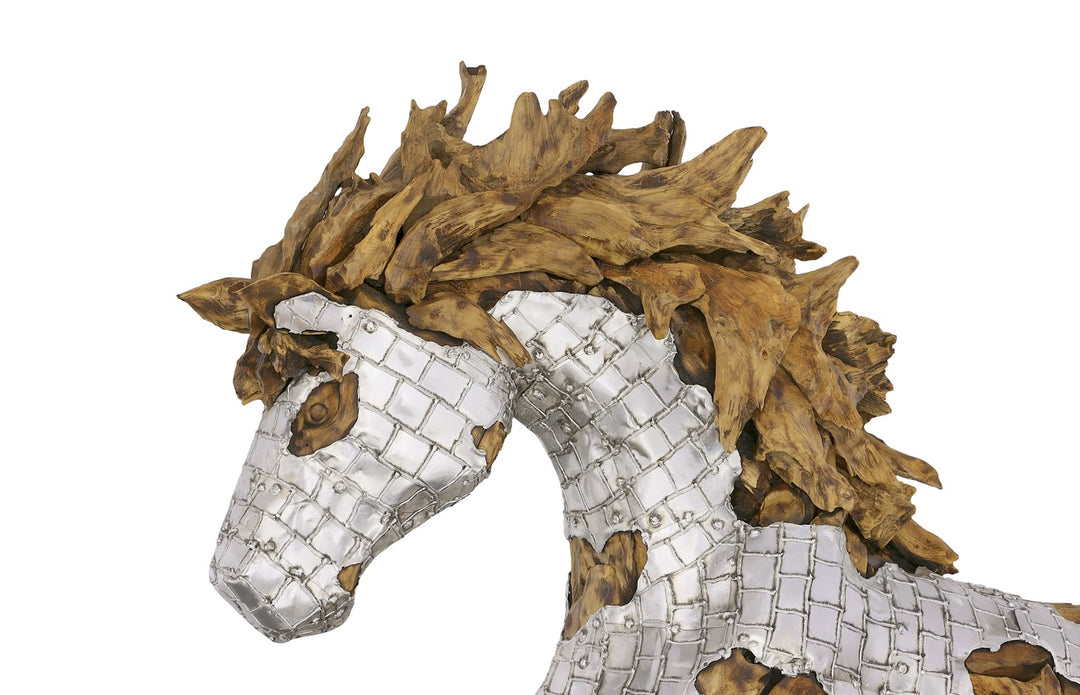 American Home Furniture Phillips Collection Mustang Horse Armored Sculpture