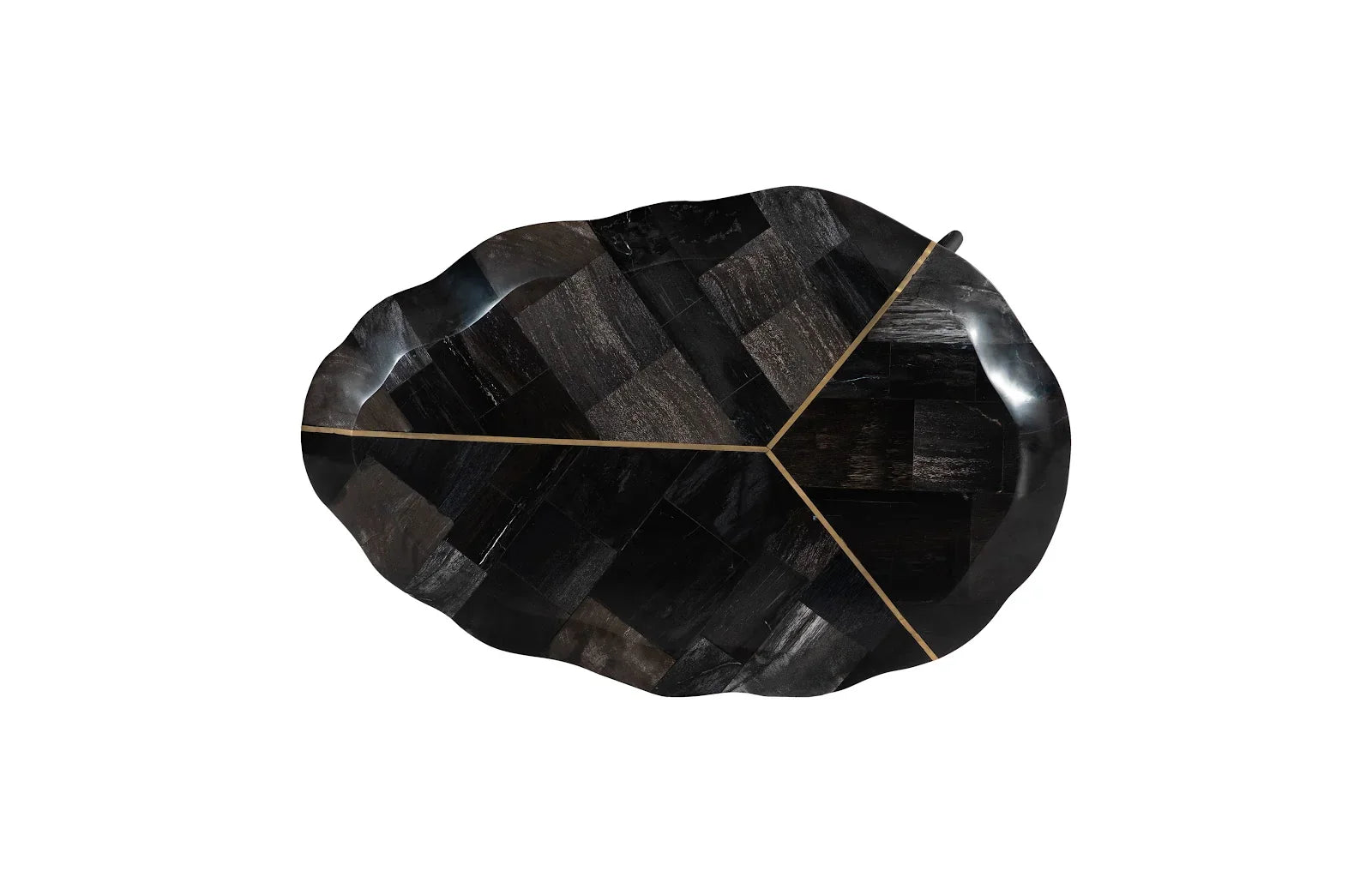 American Home Furniture Phillips Collection Mosaic Leaf Petrified Coffee Table