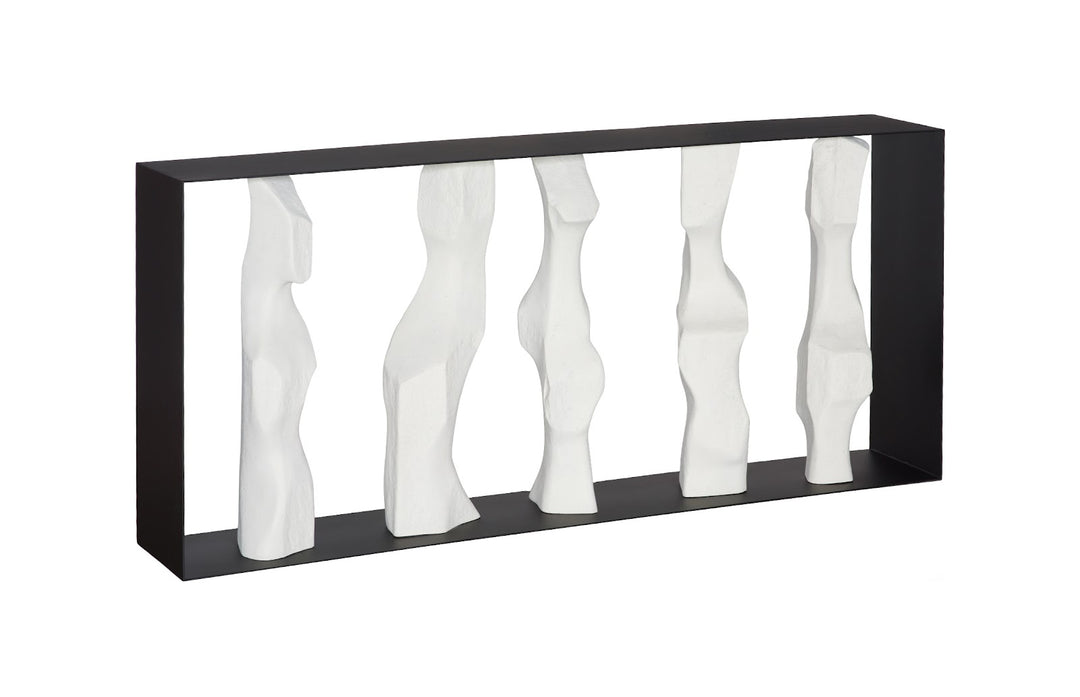 American Home Furniture Phillips Collection Cast Women Metal Framed Console