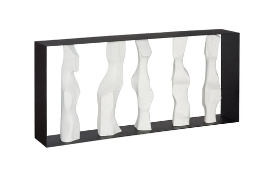 American Home Furniture Phillips Collection Cast Women Metal Framed Console