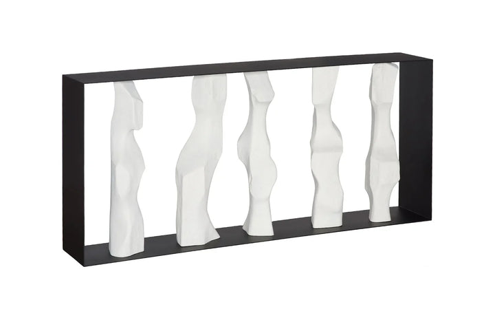 American Home Furniture Phillips Collection Cast Women Metal Framed Console