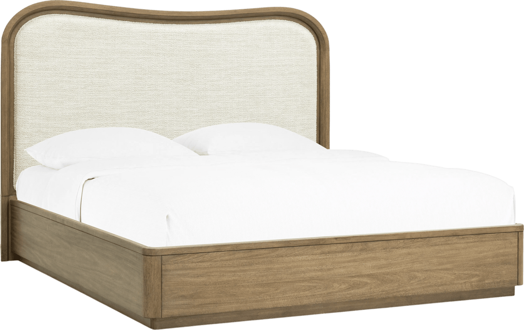 Leeza Brown Upholstered Panel Bed