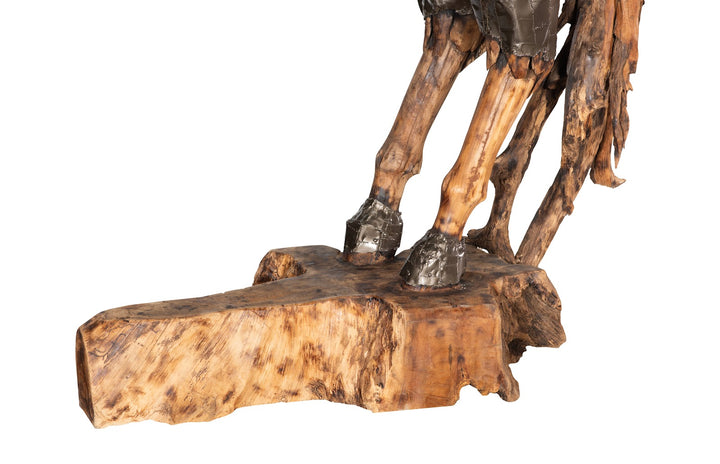 American Home Furniture Phillips Collection Mustang Horse Armored  Sculpture