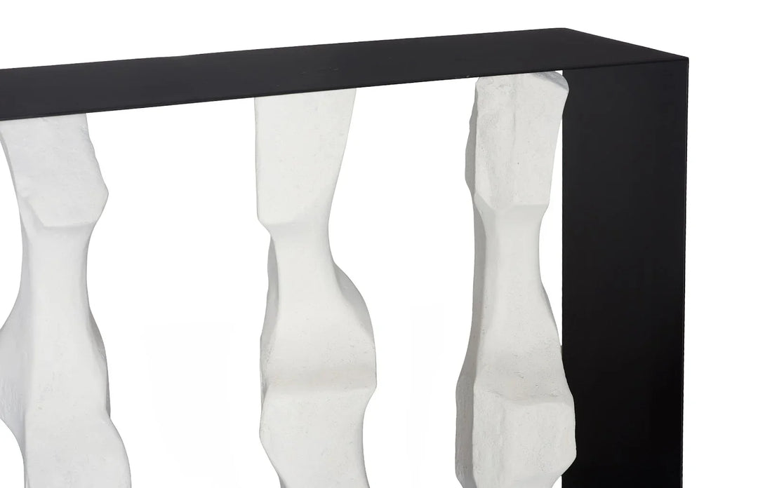 American Home Furniture Phillips Collection Cast Women Metal Framed Console