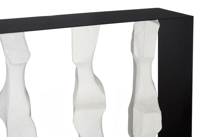 American Home Furniture Phillips Collection Cast Women Metal Framed Console