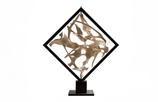 American Home Furniture Phillips Collection Cast Revolving Diamond Sculpture