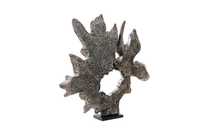 American Home Furniture Phillips Collection Teak Sculpture on Stand