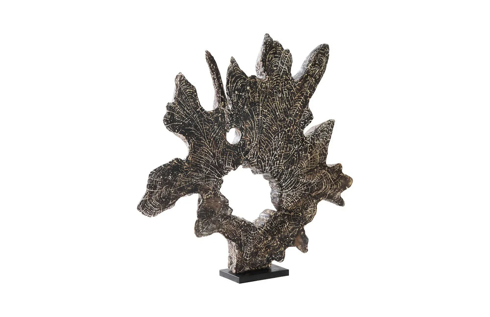 American Home Furniture Phillips Collection Teak Sculpture on Stand