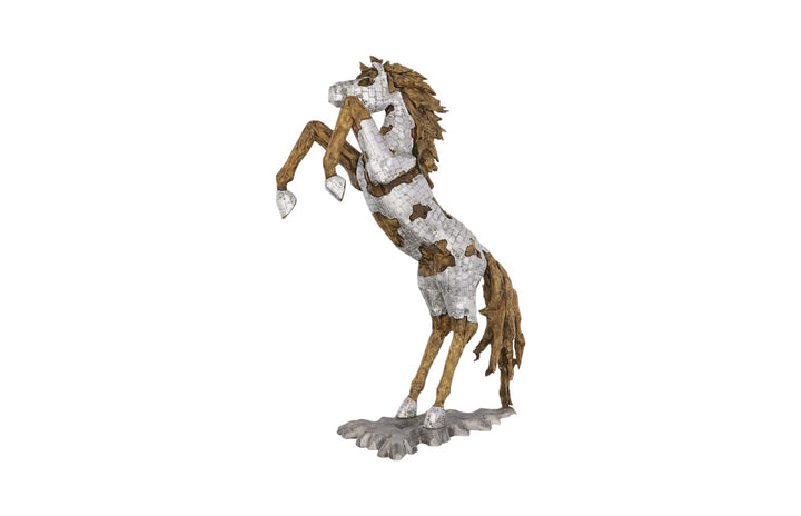 American Home Furniture Phillips Collection Mustang Horse Armored Sculpture