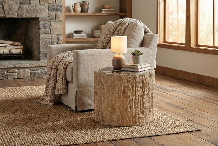 Chaka Petrified Stool in setting