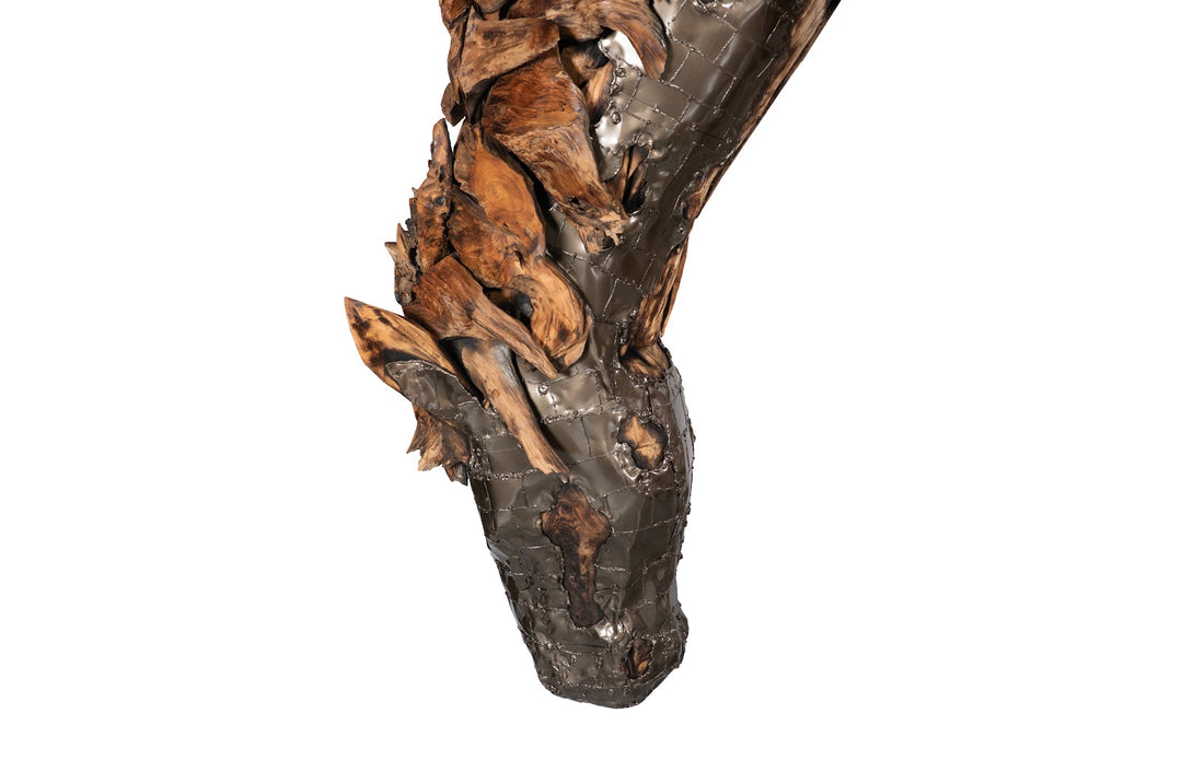 American Home Furniture Phillips Collection Mustang Horse Armored  Sculpture