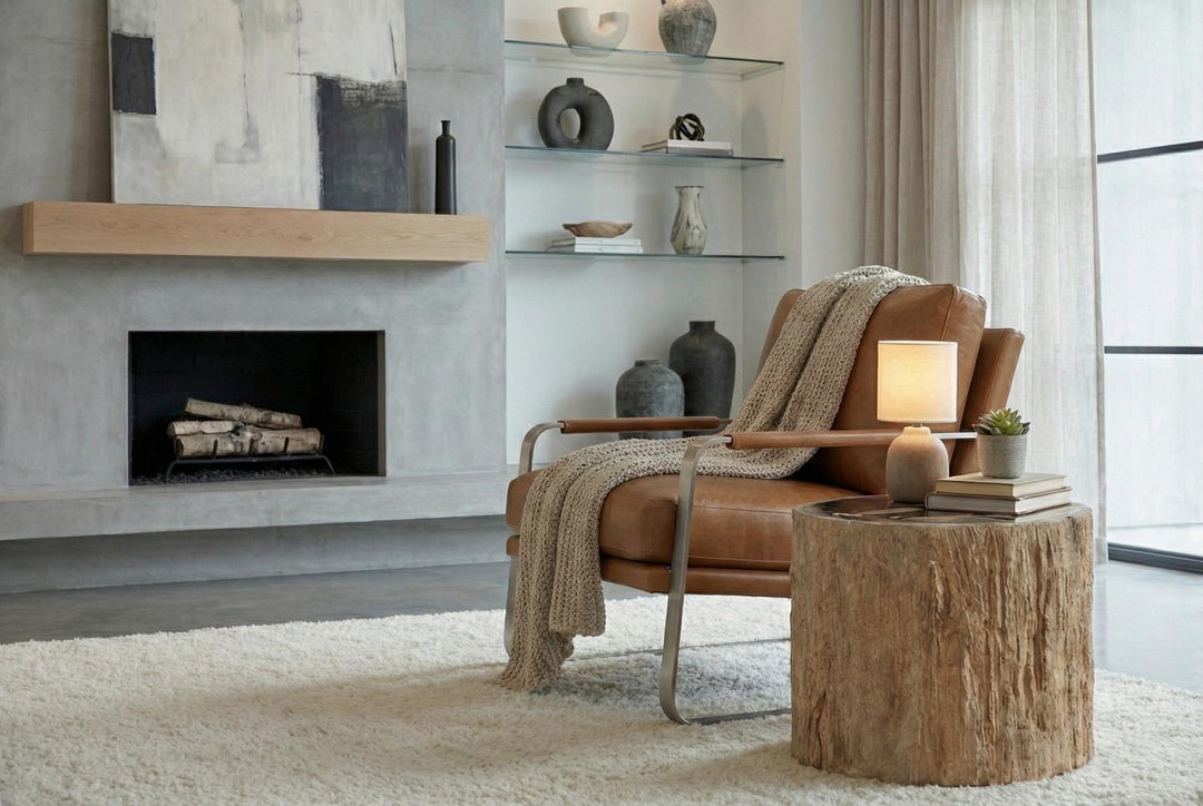 Chaka Petrified Stool in setting