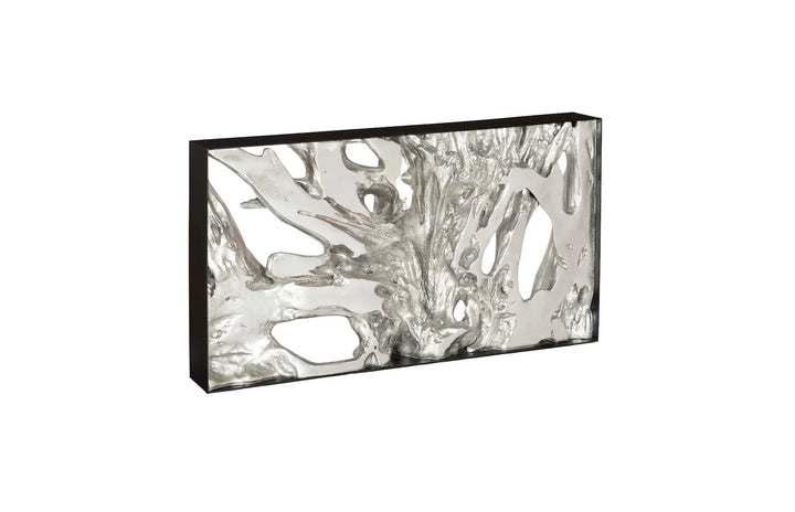 60"D x 9"W x 34"H/Resin, Silver Leaf, SM
