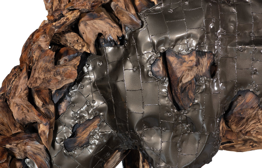 American Home Furniture Phillips Collection Mustang Horse Armored  Sculpture