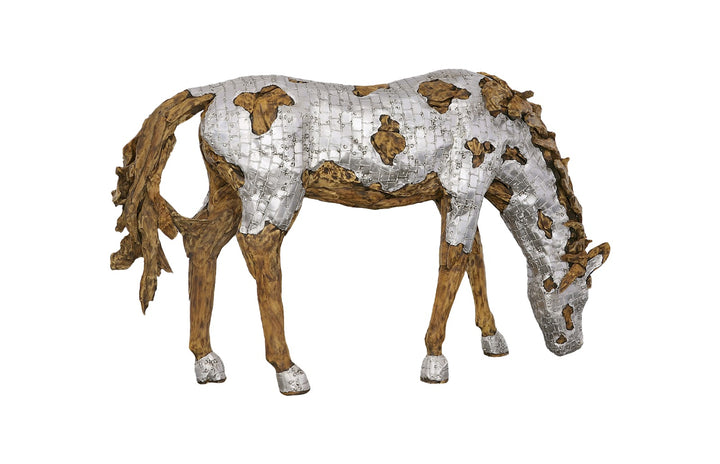 American Home Furniture Phillips Collection Mustang Horse Armored Sculpture