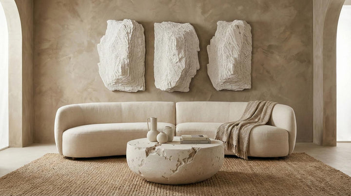 Stratified Cast Stone Wall Art in setting