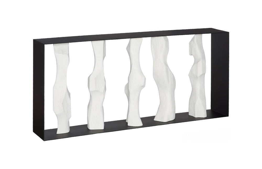 American Home Furniture Phillips Collection Cast Women Metal Framed Console