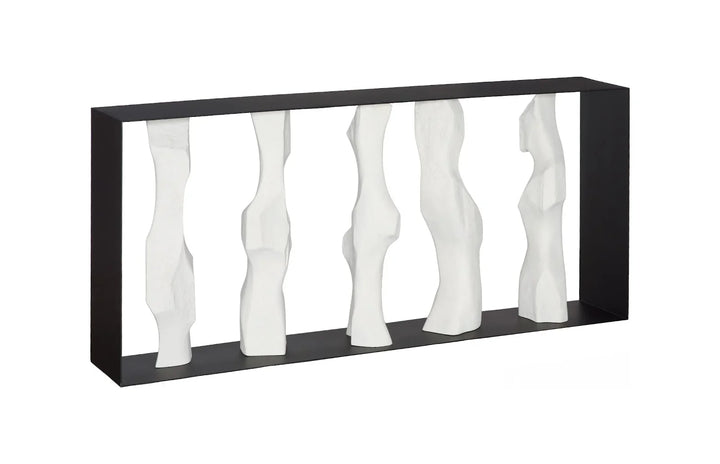American Home Furniture Phillips Collection Cast Women Metal Framed Console