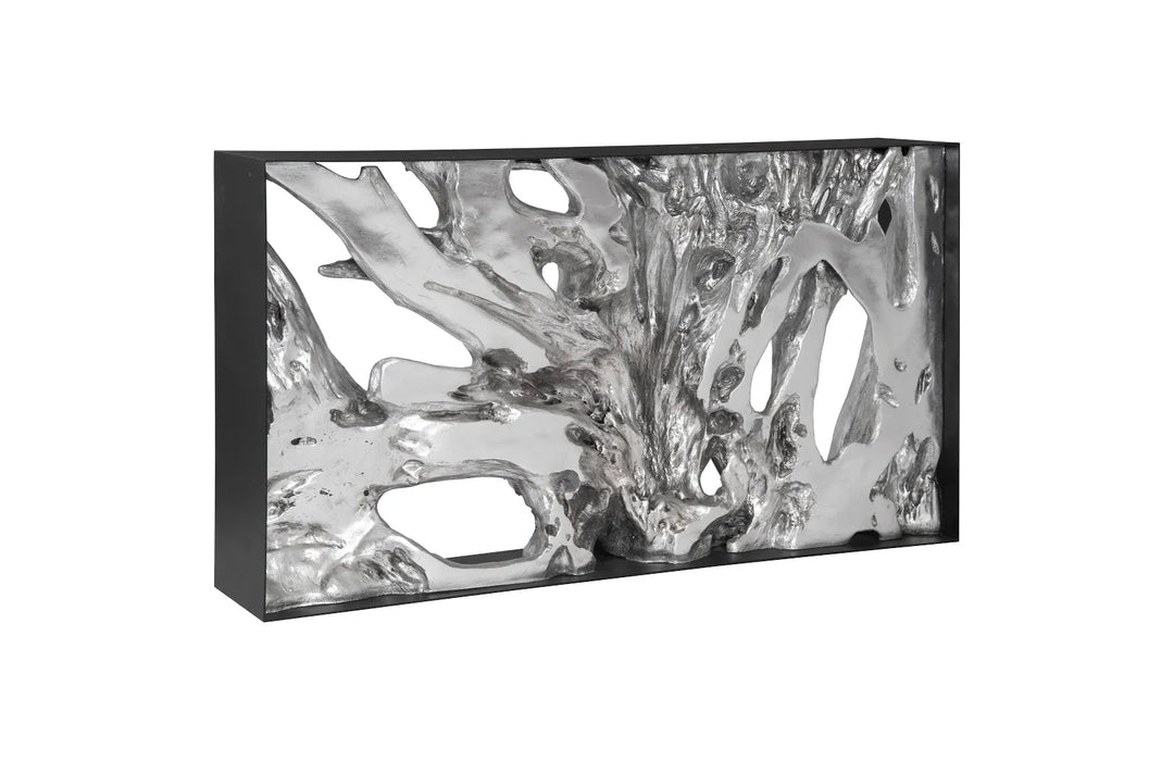 60"D x 12"W x 34"H/Resin, Silver Leaf, SM