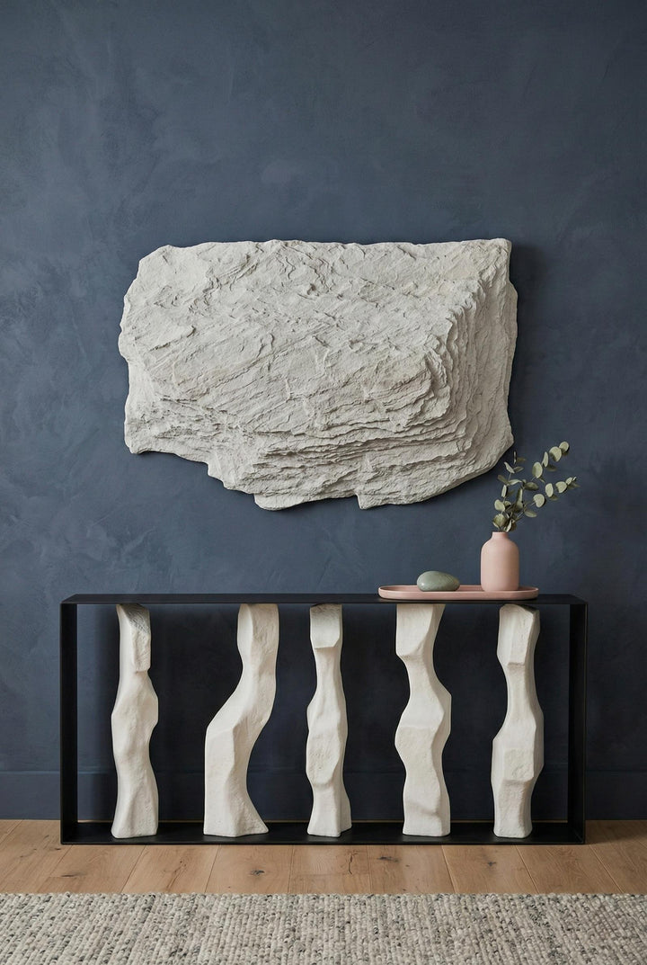 Stratified Cast Stone Wall Art in setting