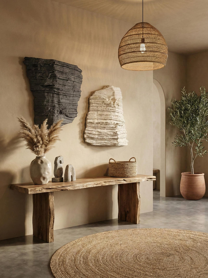 Stratified Rock Wall Décor in setting