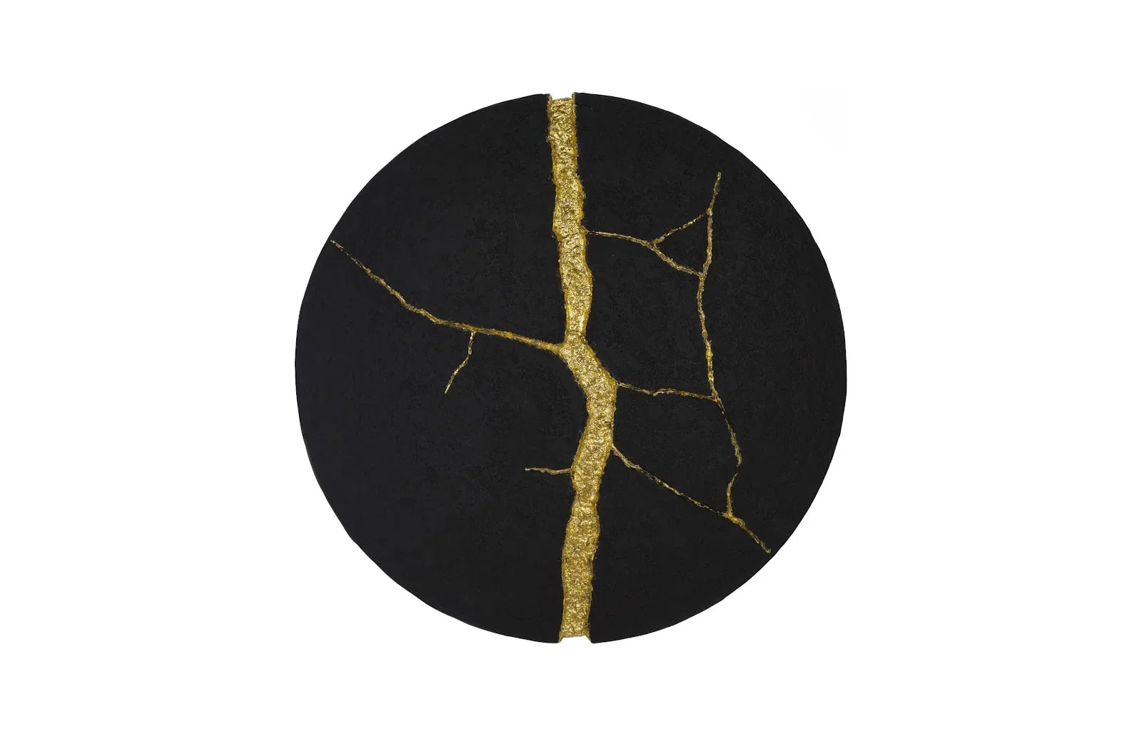 16"D x 2"W x 16"H/Matte Black, Gold Leaf