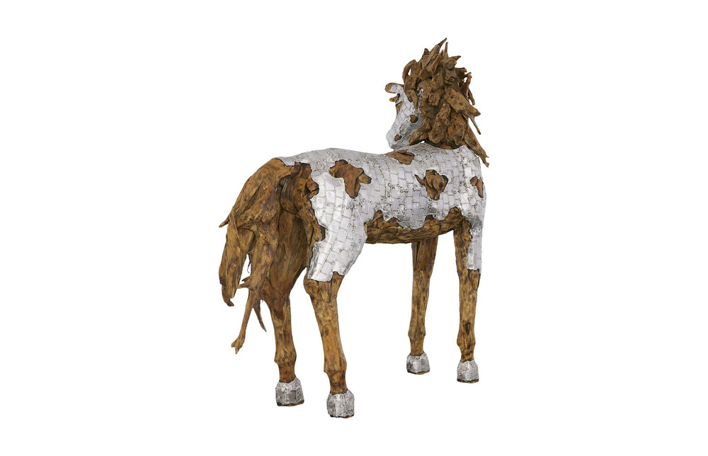 American Home Furniture Phillips Collection Mustang Horse Armored Sculpture