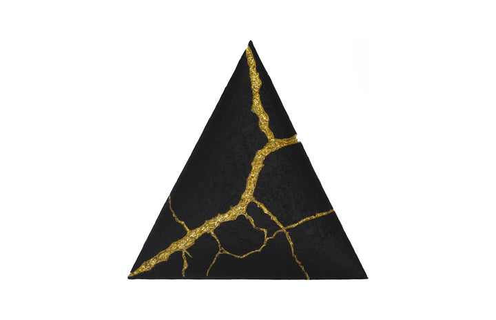 16"D x 2.5"W x 16"H/Matte Black, Gold Leaf