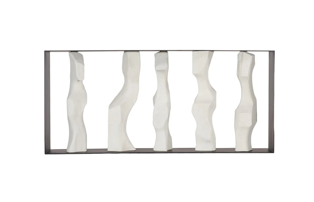 American Home Furniture Phillips Collection Cast Women Metal Framed Console