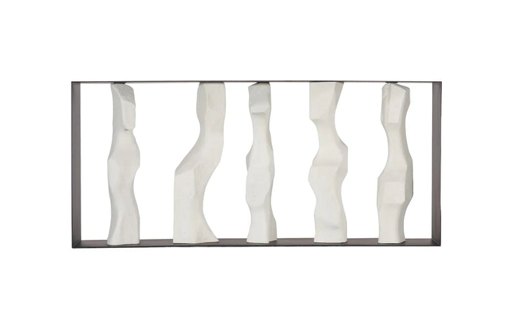American Home Furniture Phillips Collection Cast Women Metal Framed Console