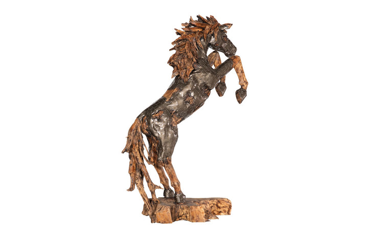 American Home Furniture Phillips Collection Mustang Horse Armored  Sculpture